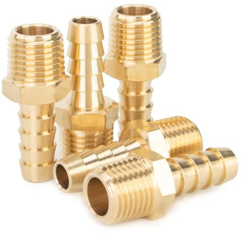 LTWFITTING Raccords en Laiton 1/4 Mâle R x 8 mm pour Durites(5 Pièces)