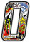 4R Quattroerre.it 13350 Startnummer 0 Aufkleber für Motorräder, Sticker Bomb, 10 x 7.5 cm