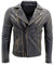 Infinity Herren Bräunen Schlank Fit Kreuz Zip Jahrgang Brando Bikerjacke aus Leder 4XL
