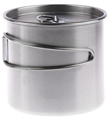 D DOLITY 500ml Tasse en Acier Inoxydable Avec Poignée Repliable pour Extérieur, Camping, Randonnée ,Voyage