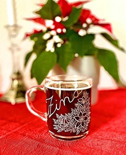 Tasse en verre gravée 100% personnalisable, fait main, cadeau Noël, cadeau amis, cadeau prénom, cadeau anniversaire, cadeau mariage, cadeau belle-maman, cadeau original - avec phrase, dessin