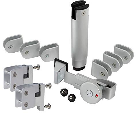 Cubicle Fittings Pack for 20mm Partition Toilet Cubicles in a Satin Anodised Aluminium Finish