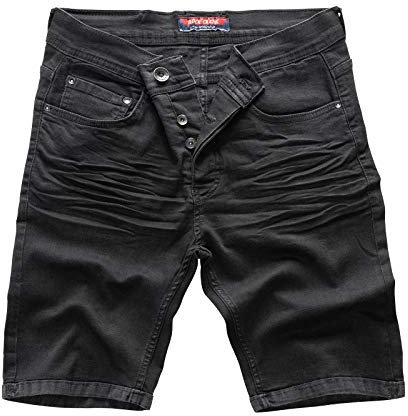 Rock Creek Herren Shorts Jeansshorts Denim Short Kurze Hose Herrenshorts Jeans Sommer Hose Stretch Bermuda Hose Schwarz RC-2202 Nightblack W42