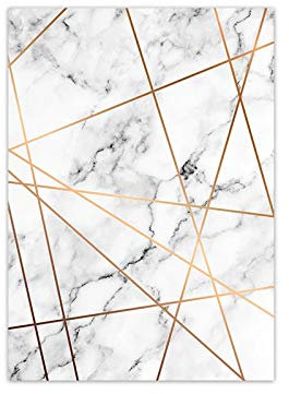 LaLe Living Leinwanddruck Marmor Bild im Dreieck Motiv (ohne Rahmen) - Poster auf Leinwand als Wand Deko und Kunstdruck für Küche oder Wohnzimmer - verfügbar in A4 (21 x 30 cm)