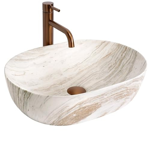 Rea- Aufsatzwaschbecken Amelia 48 Saturn Oval, Beige