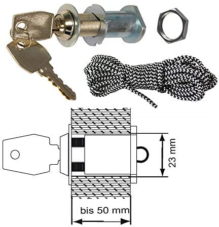 Serrure de déverrouillage d'urgence D20/23 mm d'épaisseur max. 50 mm