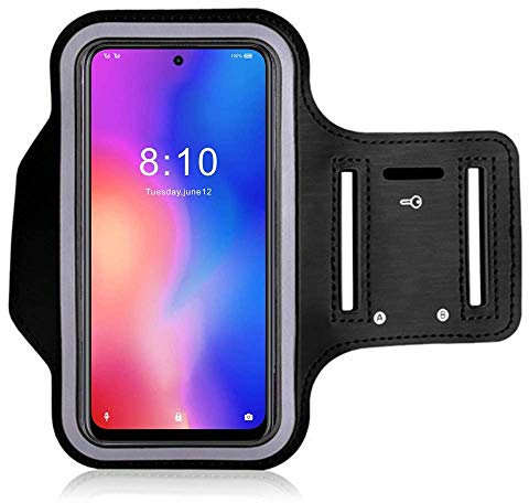 Noir Brassard Smartphone Compatible pour iPhone 15 14 13 12 11 Pro 6 6s Plus 7 8 Plus Armband Brassard de Course pour Samsung Galaxy S10 A10e Note 10 S8 Plus S9 Plus Porte-Clés Sangle Ajustable
