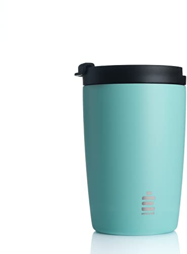 HYDRATE Travel Mugs, Reusable Coffee Cup, Travel Cup with Leak-Proof Lid, Multiple Colours, Stainless Steel Thermal Vacuum Coffee Mug for Hot and Cold, Insulated, Easy-Clean 340ml (Mint Green)