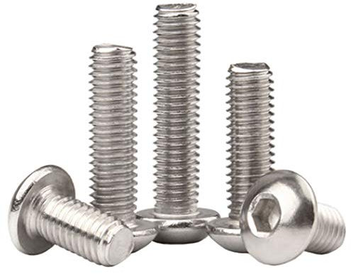 Liujiami Ferretería Sujetadores Máquina Tornillos - 304 Acero Inoxidable Hexagonal Redondo Cabeza Tornillo Métrica Rosca Allen Pernos M8