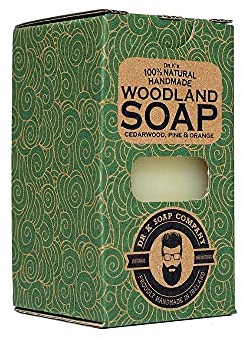 Dr K Soap Company Woodland Body Soap XL 225g - milde Kernseife mit einem frischen, holzig-herben Duft nach Zedernholz, Kiefer und Orange