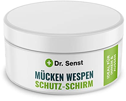 Dr. Senst® Mücken Wespen Schutz-Schirm: Wiederverschließbar, Bis zu 2 Wochen Schutz, Ätherische Öle – Ideal für Urlaub Gadget, Camping, Grillabend – Insektenfreundlich, Indoor Outdoor