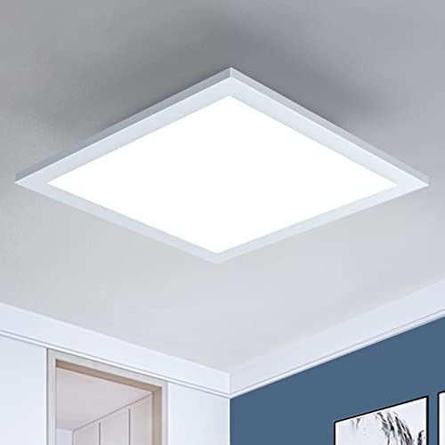 LEDYA LED Panel Deckenleuchte, 18W 1440lm Rechteckig Leuchten Deckenlampe Flach, Tageslicht Deckenpanel für Büro, Wohnzimmer, Badezimmer, Küche, Bad, Flur, Keller, 30X30cm