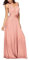 shownicer Femme Robe Longue Multiway A-Line Maxi Robe Col en V sans Manches Robe Elégante Soirée sans Dos Cocktail Robes Demoiselle d'honneur Bal Gala Sexy Chic Bandage Robe au Sol 30 Rose M
