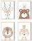 MeinBaby123® Bilder Kinderzimmer | 4er Set DIN A4 Poster Set | Wandbilder | Kinderzimmer Poster | Deko Bilder Mädchen und Jungen | Babyzimmer Deko (vier Freunde)