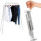 ANLEBUY Portable Clothes Rack Folding Clothes Rail, Travel Garment Rack Collapsible Clothing Rack, Foldable Small Clothes Airer for Dance, Travel, Camping, Vendors, RV, Indoor Outdoor, White+3Hangers
