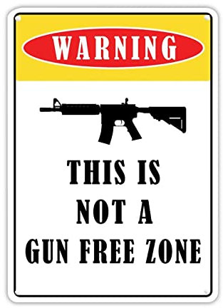 Cartello in latta con avvertimento, questo non è una pistola in zona libera, per esterni, durevole, resistente ai raggi UV, impermeabile, resistente allo sbiadimento, metallo e alluminio, decorazione