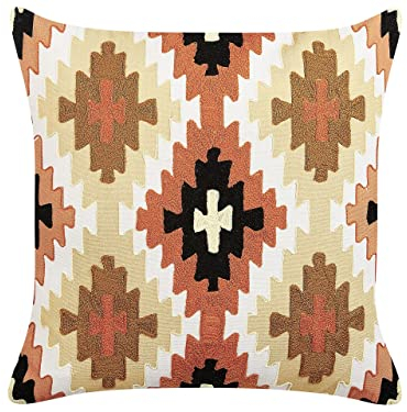 Beliani Dekokissen mit Füllung Baumwolle Wolle bunt 50 x 50 cm Ethno Boho Serampore