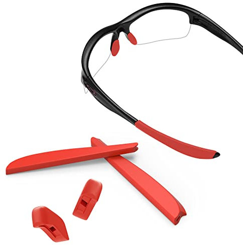 ThunderClap Nasenpads & Ohrstöpsel Gummi-Set, Brillen Ersatzteile für Oakley Commit SQ Sonnenbrille, rot, onesize