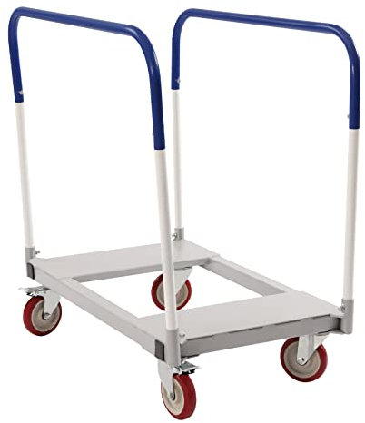 Robuster Rollwagen mit 680 kg Tragkraft, 88,9 x 50,8 cm, industrieller Plattformwagen mit 12,7 cm Lenkrollen und Bremsen, Stahlrahmen für Lager, Werkstatt, Garage, Beladung (einfache Montage und