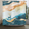 ASDCXZ Tenda da doccia in marmo, 180 x 200 cm, moderna, astratta, arancione, ciano, cervo, effetto marmo, tessuto lavabile, tenda da doccia in poliestere, impermeabile, per vasca da bagno con 12 ganci