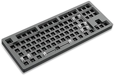 A.JAZZ DIY Mechanical Wireless Keyboard Kit with Tri-Mode Connection, Hot-swap Rechargeable Metal Stack Base, 80% Compact 87 Key TKL Layout, Compatible with 3/5Pin Gateron/Cherry/Kailh Switch (Black)
