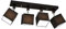 alfalux Deckenlampe LLS452DPR dreh- und schwenkbar Deckenstrahler Deckenleuchte Leuchte 4-flammig Holz Kinderzimmer Wohnzimmer Lampe LED-geeignet (DUNKEL BRAUN)