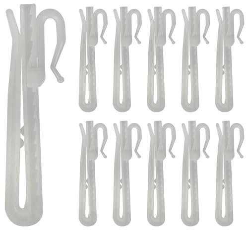 50 ganci per tende in plastica, regolabili, con sistema a cricchetto, ganci per tende pieghettate, ganci per tende plissettate (850 mm, gancio regolabile in plastica)