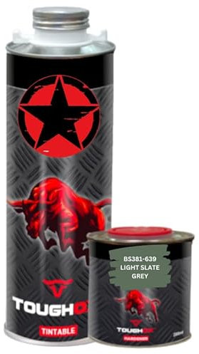 Tailored Paint Military Colours Bedliner 2k Paint Texture Finish Truck Car Respray Heavy Duty Tough Wearing Durable Includes Hardener - BS381 639 LIGHT SLATE GREY