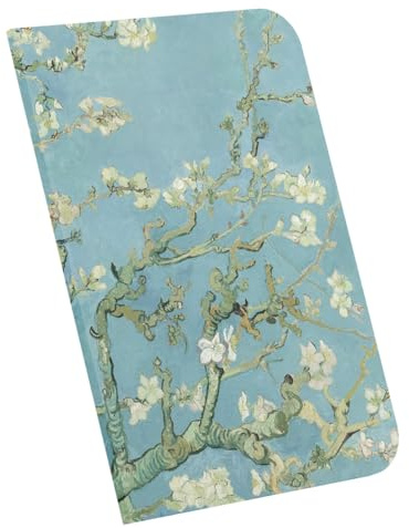 Retronote Almond Blossoms, Van Gogh 1890, A4 Notizbuch III, unliniert, insgesamt 64 Seiten, Drahtnähte, Flexdeckel, ovaler Rand, Leinwandgewebe, 60 Gramm, Gelb Creme, 21x29,7x0,5cm