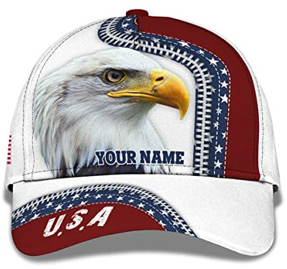 Cappellino Visiera USA America Bandiera Animale Aquila Calva Cappello Uomo Traspirante Berretto da Baseball Regolabile Trucker cap per Ragazze, Sport, Viaggi