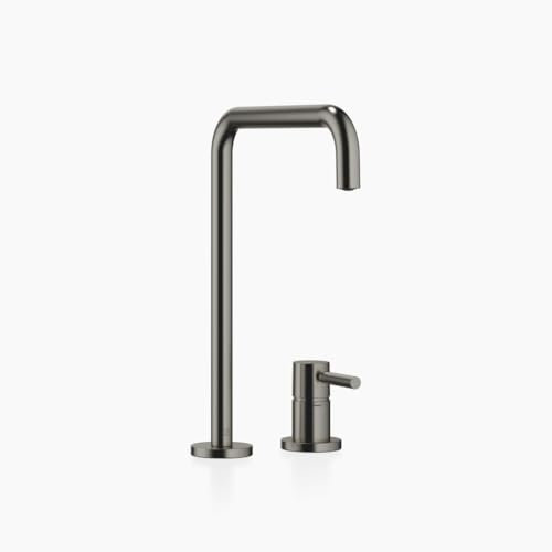 Dornbracht META Square Küchenarmatur, Zweilochbatterie, Ausladung 235mm, Einzelrosetten, 32815861-99, Farbe: Dark Platinum gebürstet