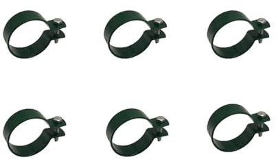 Abrazaderas para valla de 48 mm, 6 unidades, color verde