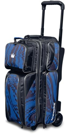 Brunswick Unisex-Erwachsene Punisher Bowlingtasche mit 3 Rollen, Blau Bowling-Taschen