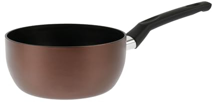Sitram 713661 Casserole Aluminium EBENE Marron Ø 18 cm H 8,5 cm - Revêtement anti-adhésif Whitford Xylan sans PFOA, Manche thermorésistant soft touch - Tous feux dont induction