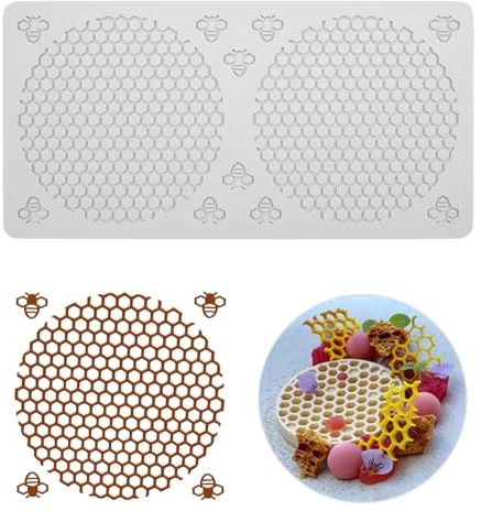 YapitHome Nido D'ape Decorazione per Torta Fondente,Stampi per Fondente in Pizzo,Stampi in Pizzo in Silicone per Alveare Torte,Caramelle,Cioccolato,Stampi per la Decorazione di Strumenti