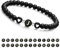 Armband Damen mit Buchstaben und Herz - Partnerarmbänder Freundschaftsarmband mit 6mm Naturstein Perlen Personalisierte Geschenke Armband Paare Mädchen bff Schwesterherz Mutter und Tochter (Schwarz-J)