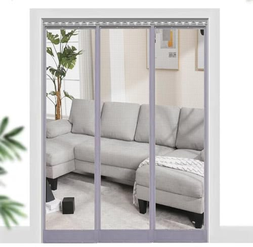 Lamellentür teleskopierbar - Insektenschutz vorhang mit Lamellen - für Balkon- und Terrassentüren - mit Teleskop-Funktion - zur einfachen Montage, 35 x 205 cm