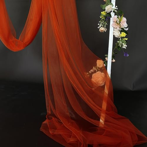 1m x 160cm Soft Tüllstoff,Tüll Stoffe zum Nähen,Netzstoff Dekostoff Drapierstoff für Arbor Hochzeit Vorhang Hochzeitsbogen Freihanddeko Querbehang Gardine Torbogen Zeremonie Party Dekor,Karamell