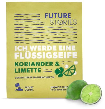 Future Stories Pulver für flüssige Handseife - mit Aloe Vera, vegan - 1 Sachet (1x 20 g) ergibt 260 ml, Koriander, Limette