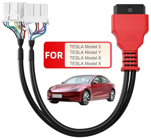Autel Original Tesla Diagnostic Cables Set for Tesla S, Y, 3, Tesla X, Tesla OBD2 Diagnostic Tools Adapter Cables, Compatible MaxiSYS MS909/ MS919/ MS908SPro/ Elite/Elite II/Ultra Tablets