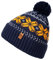 HEYO Mütze Damen Herren Norweger Mütze Bommelmütze Unisex Wintermütze Dick Gefüttert Warm (Navy-Gelb)