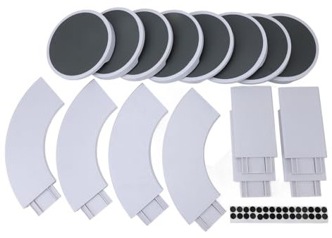Lazy Susan Drehteller, Erweiterbar für Rechteckige, Längliche Tische, 360° Drehbar, Multifunktional, Wiederverwendbar, Tragbar, Rotierender Lebensmittel-Organizer, Tablett für