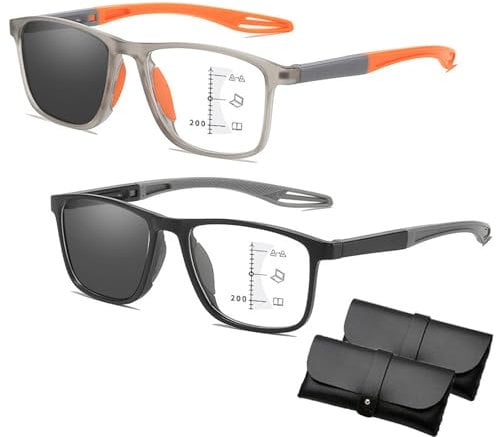 Pukmqu Chromoscope. Reading Glasses, Sport Intelligent Photochromic Progressive Bifocal Presbyopia Glasses, Chromoscope Glasses (2pcs-a,+3.50)