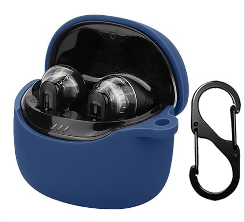 GIOPUEY Cilicone Case Compatible with JBL Tune Flex 2, Ultra-thin soft Cover, Slim-Fit,Anti-Fall,Not Easy to Dirty - Navy blue