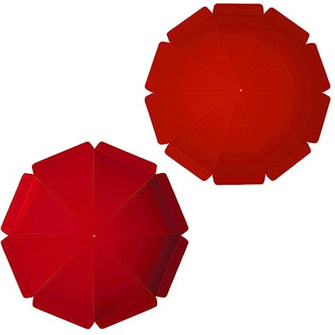 Parasol rond en polyester imperméable et durable pour parasol à 8/10 bras Rouge 3,2 m