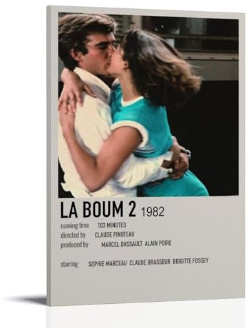 JIRUAHHY La Boum 2 Filmposter, Schlafzimmer, Wohnzimmer, Wandkunst, Dekoration, Poster, 30 x 45 cm, Rahmenstil
