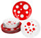 MamboCat Pula Service de table 12 pièces - Rouge - Vaisselle en porcelaine blanche à pois pour 6 personnes - 6 assiettes creuses et 6 assiettes plates pour petit-déjeuner, déjeuner et dîner