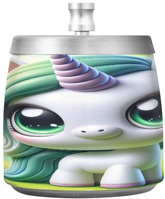 Grüner Einhorn Zigarettenbecher Aschenbecher Aschenbecher Edelstahl Aschenbecher mit Deckel Windaschenbecher für Draußen