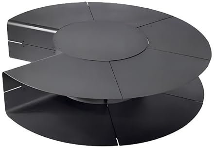 RUNZE765Z Fireplace Stove Outdoor Fireplace, Round Wood Fire Pit with Storage, Modern Stainless Steel Wood Burning Firepit for Outside Backyard Patio Deck and Garden Electric Fireplace(100cm)