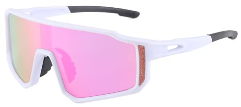 Long Keeper Occhiali da Ciclismo - Occhiali Bici da Corsa Running Trekking Trasparenti UV400 Occhiali da Sole Sportivi MTB Leggeri per Donna Uomo